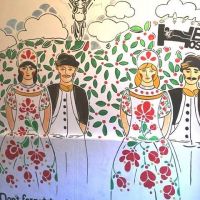 Budapest 2017 - Hostel wallpainting Budapest 2017